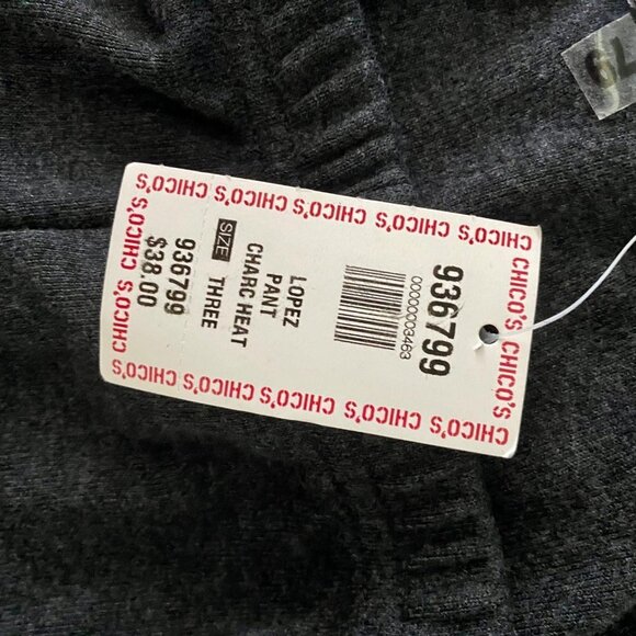 Chico's Design Charcoal Gray Pull On Pants Size 3 US Size 16 XL NEW - Picture 6 of 9